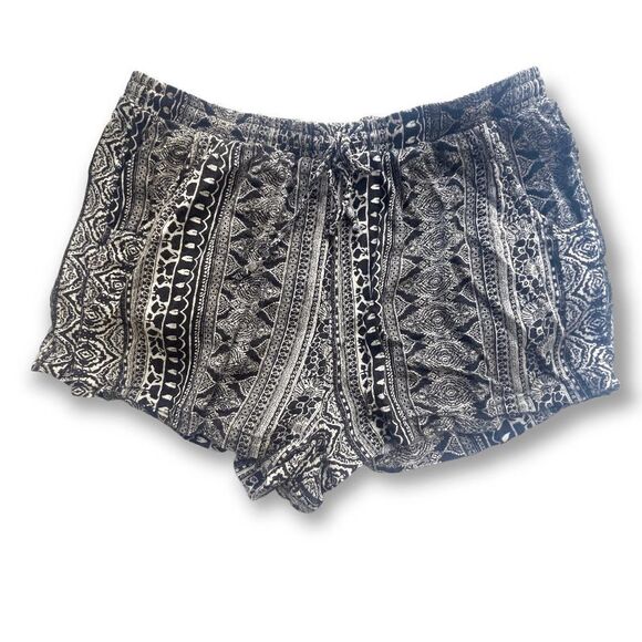 Black and White Tribal Pattern Bootie Shorts - Picture 1 of 5